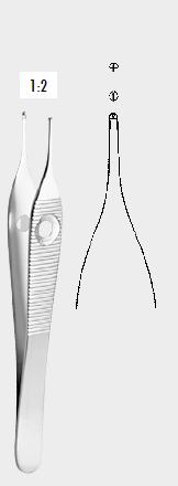 Пінцет АДСОН (ADSON), з двома отворами, 12,0 см (cm)